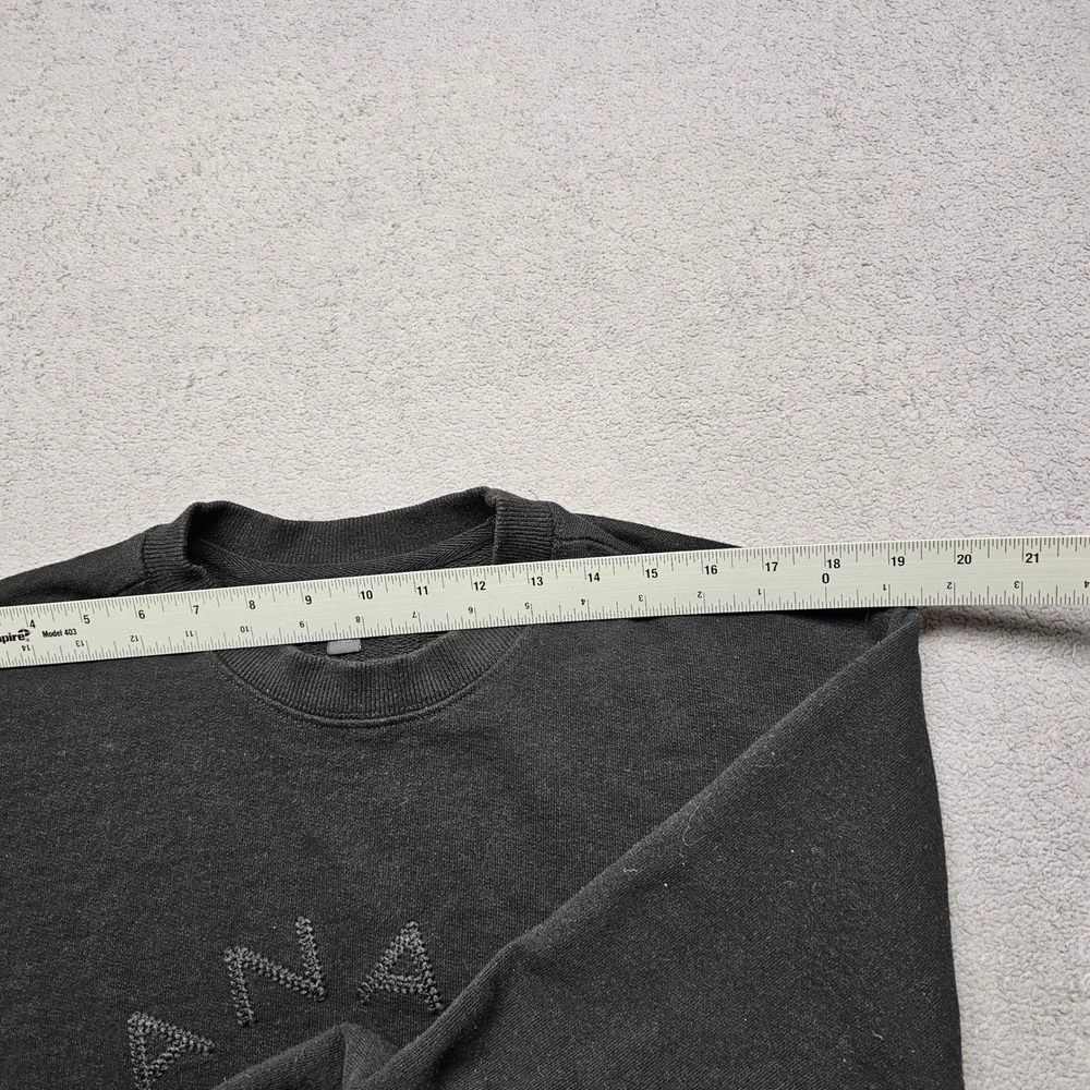Banana Republic Mens Black Textured Star Logo Crewneck Sweatshirt Size Large